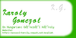 karoly gonczol business card